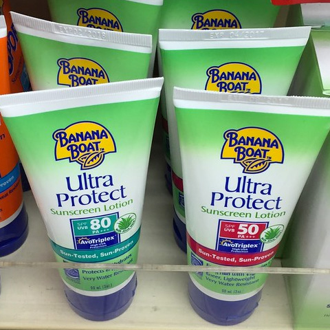 tubes of sunscreen lotion